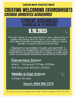 Carlson welcoming environments student assembly flyer